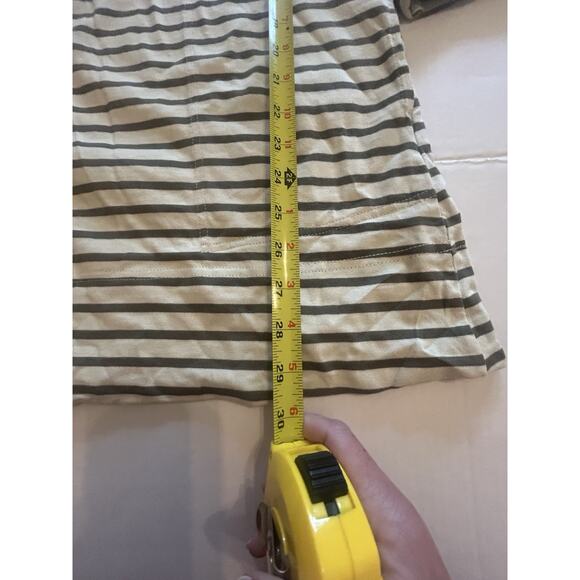 Free People Charlie Mini Dress Striped Seaweed Khaki Oversized Size Small NWT - Picture 14 of 15